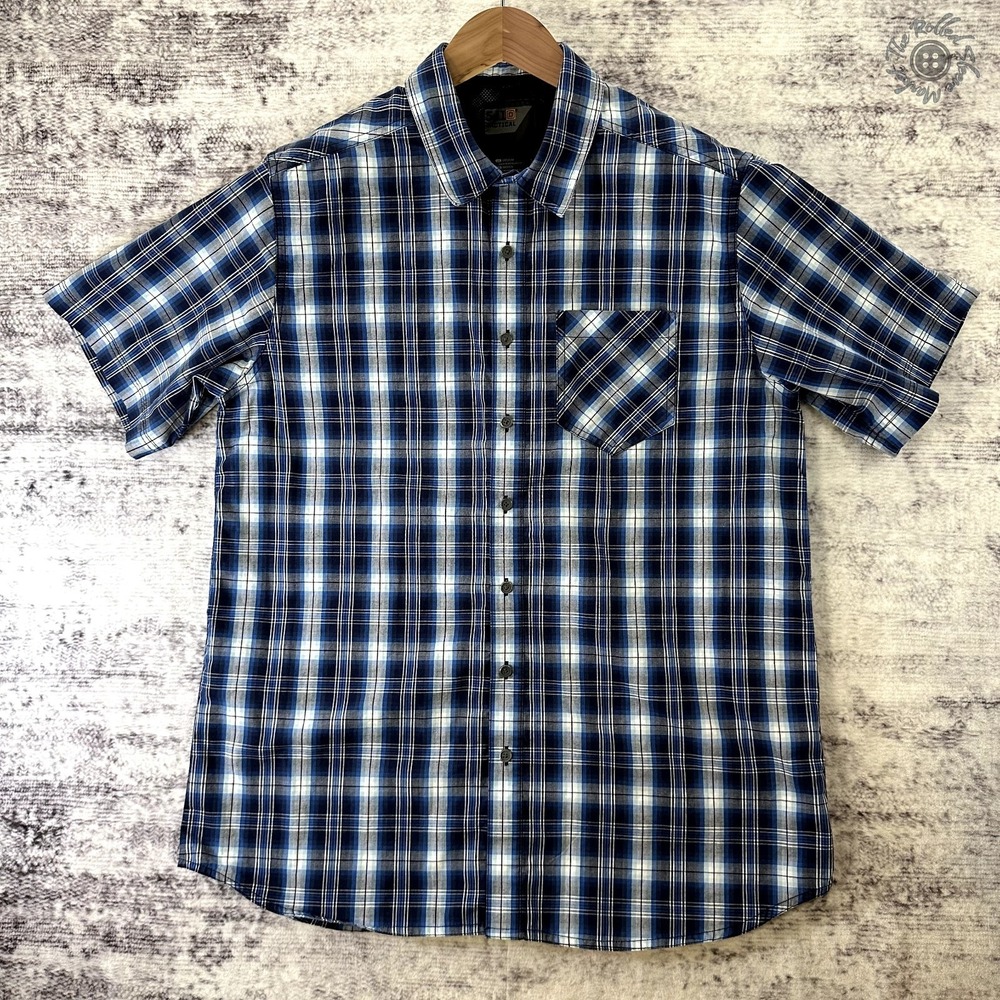 5.11‎ Tactical Blue Plaid Short Sleeve Snap Shirt - Men's Medium